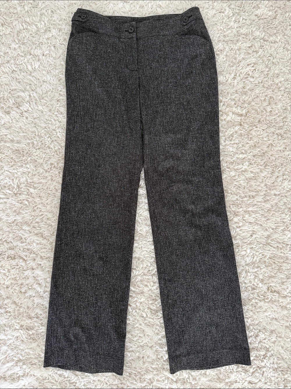 Jones New York Charcoal Gray Straight-Leg Trousers